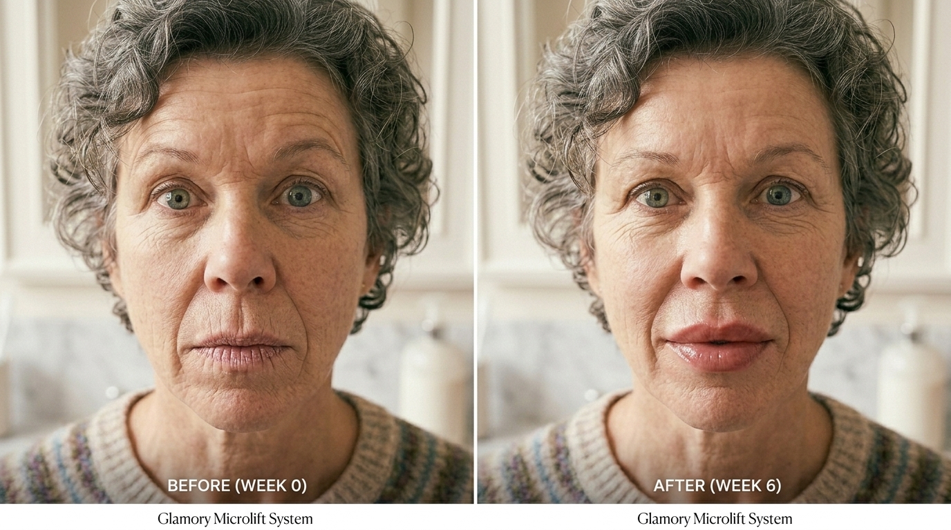 Glamory Lips Secret before and after visible transformation.